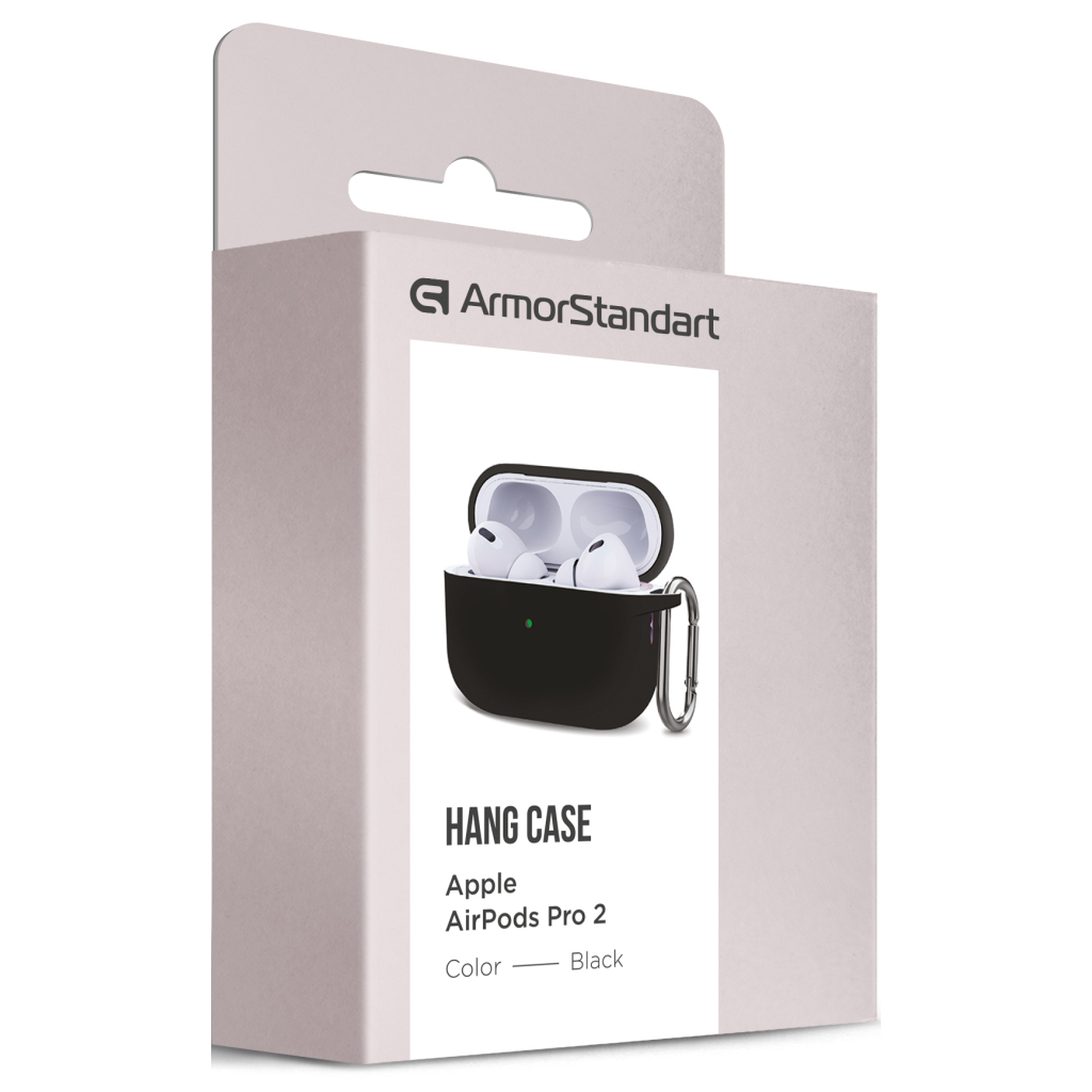 Чохол для навушників Armorstandart Hang Case для Apple AirPods Pro 2 Black (ARM68601) - фото 3 Чохол для навушників Armorstandart Hang Case для Apple AirPods Pro 2 Black (ARM68601) - фото 3