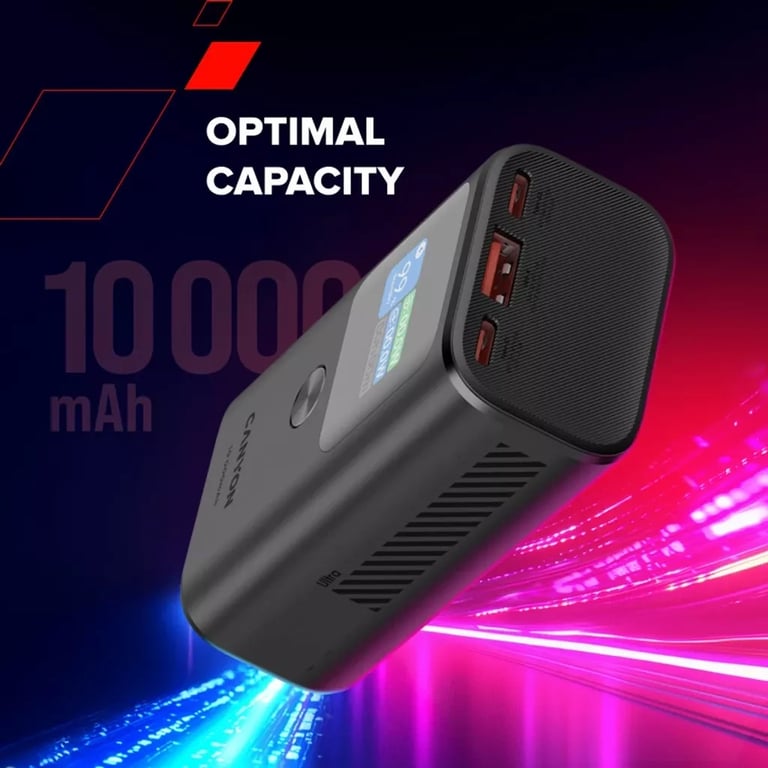 Батарея універсальна Canyon 10000mAh OnPower 130 TFT PD/30W Dark Grey (CNS-CPB130DG) - фото 10