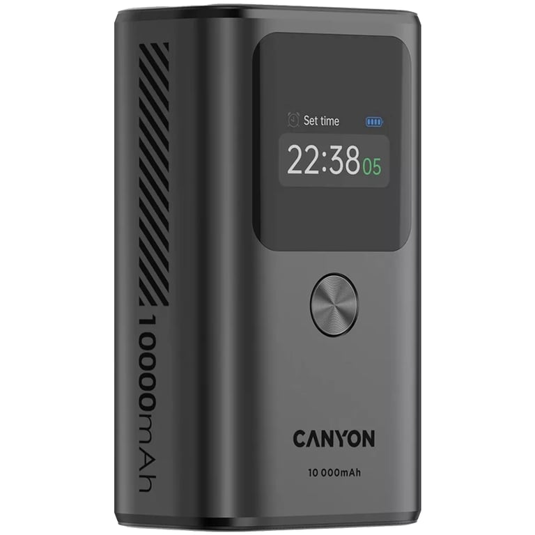 Батарея універсальна Canyon 10000mAh OnPower 130 TFT PD/30W Dark Grey (CNS-CPB130DG) - фото 2