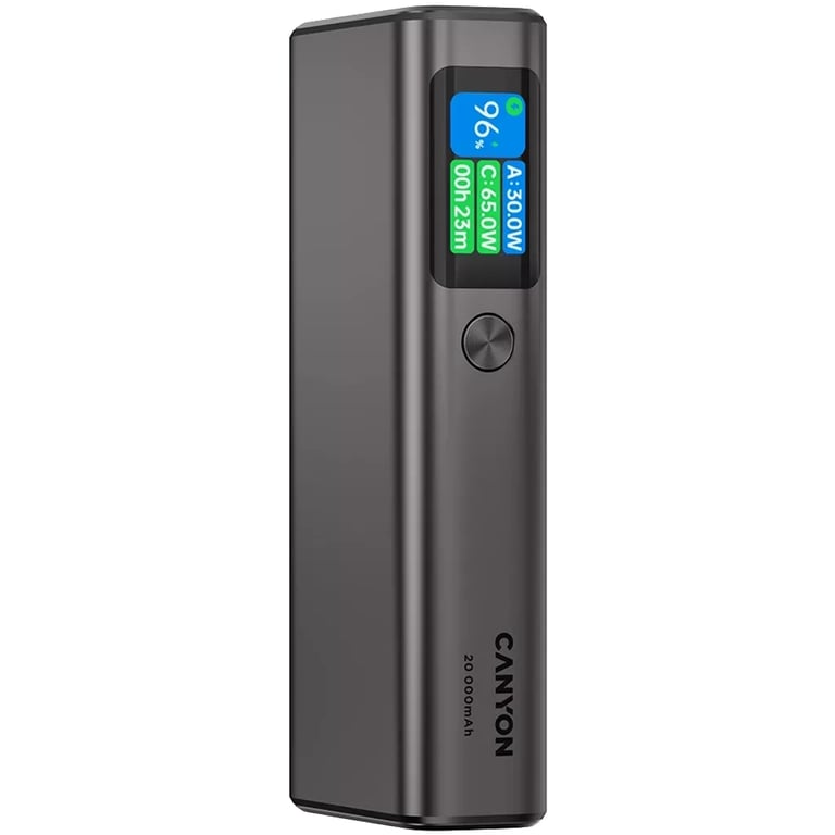 Батарея універсальна Canyon 20000mAh OnPower 230 TFT PD/130W Dark Grey (CNS-CPB230DG) - фото 2