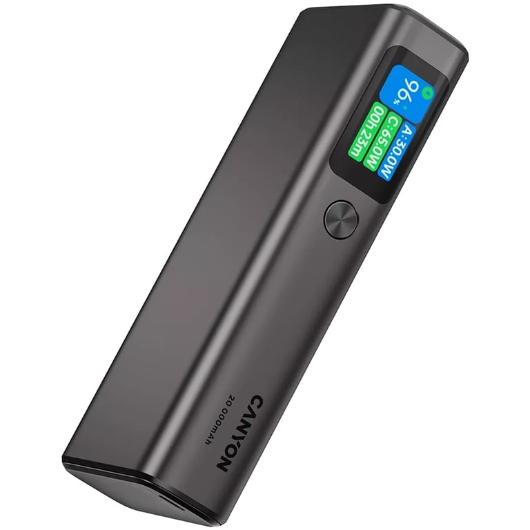 Батарея універсальна Canyon 20000mAh OnPower 230 TFT PD/130W Dark Grey (CNS-CPB230DG) - фото 5