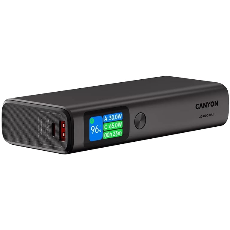 Батарея універсальна Canyon 20000mAh OnPower 230 TFT PD/130W Dark Grey (CNS-CPB230DG) - фото 6