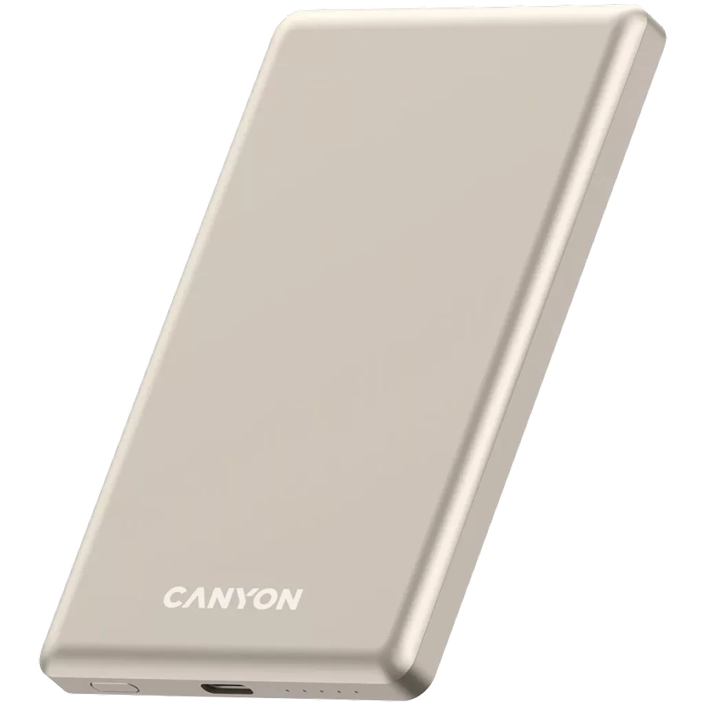 Батарея універсальна Canyon 5000mAh OnPower 505 slim Magsafe PD/20W Beige (CNS-CPB505BE) - фото 2 Батарея універсальна Canyon 5000mAh OnPower 505 slim Magsafe PD/20W Beige (CNS-CPB505BE) - фото 2