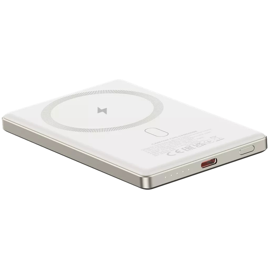 Батарея універсальна Canyon 5000mAh OnPower 505 slim Magsafe PD/20W Beige (CNS-CPB505BE) - фото 5 Батарея універсальна Canyon 5000mAh OnPower 505 slim Magsafe PD/20W Beige (CNS-CPB505BE) - фото 5