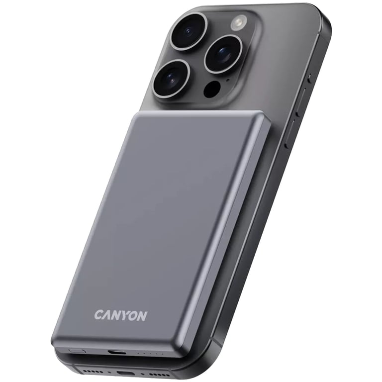 Батарея універсальна Canyon 5000mAh OnPower 505 slim Magsafe PD/20W Dark Grey (CNS-CPB505DG) - фото 6