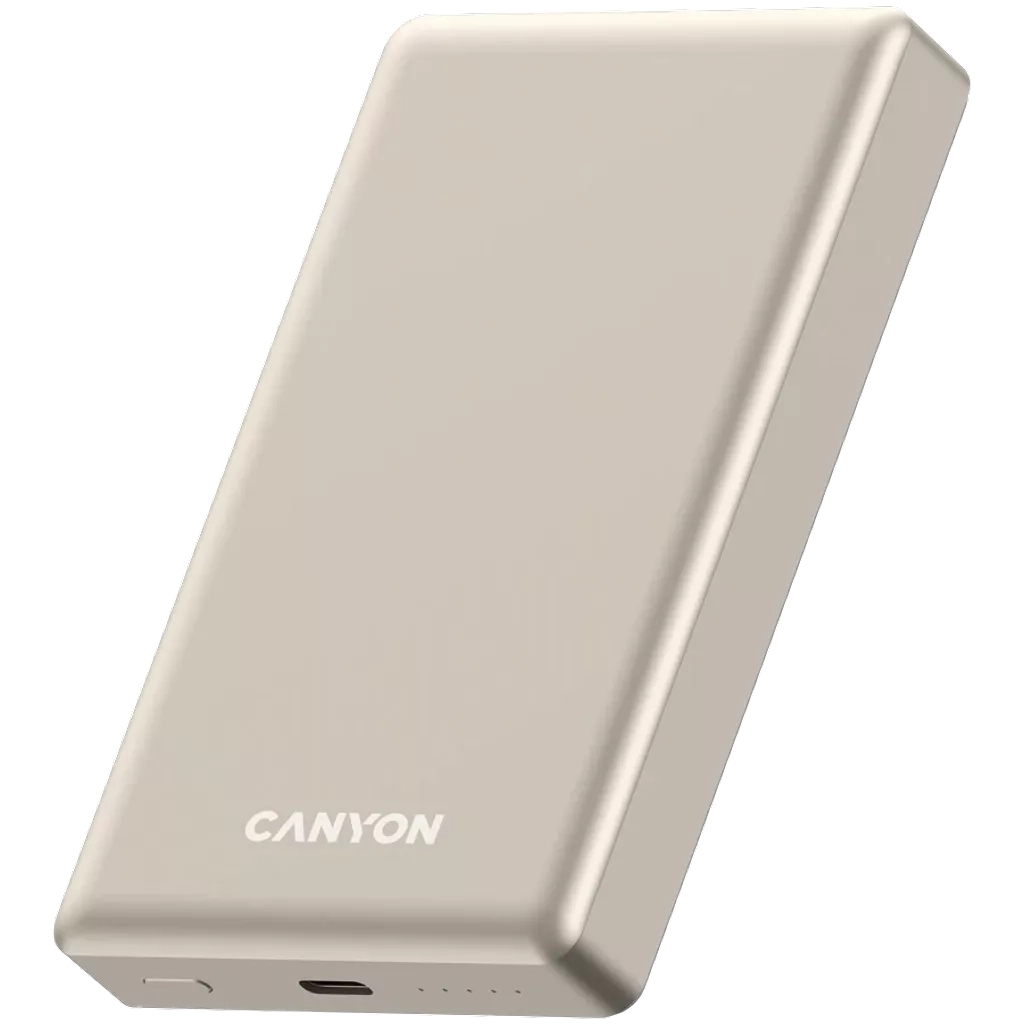 Батарея універсальна Canyon 10000mAh OnPower 510 slim Magsafe PD/20W Beige (CNS-CPB510BE) - фото 2 Батарея універсальна Canyon 10000mAh OnPower 510 slim Magsafe PD/20W Beige (CNS-CPB510BE) - фото 2