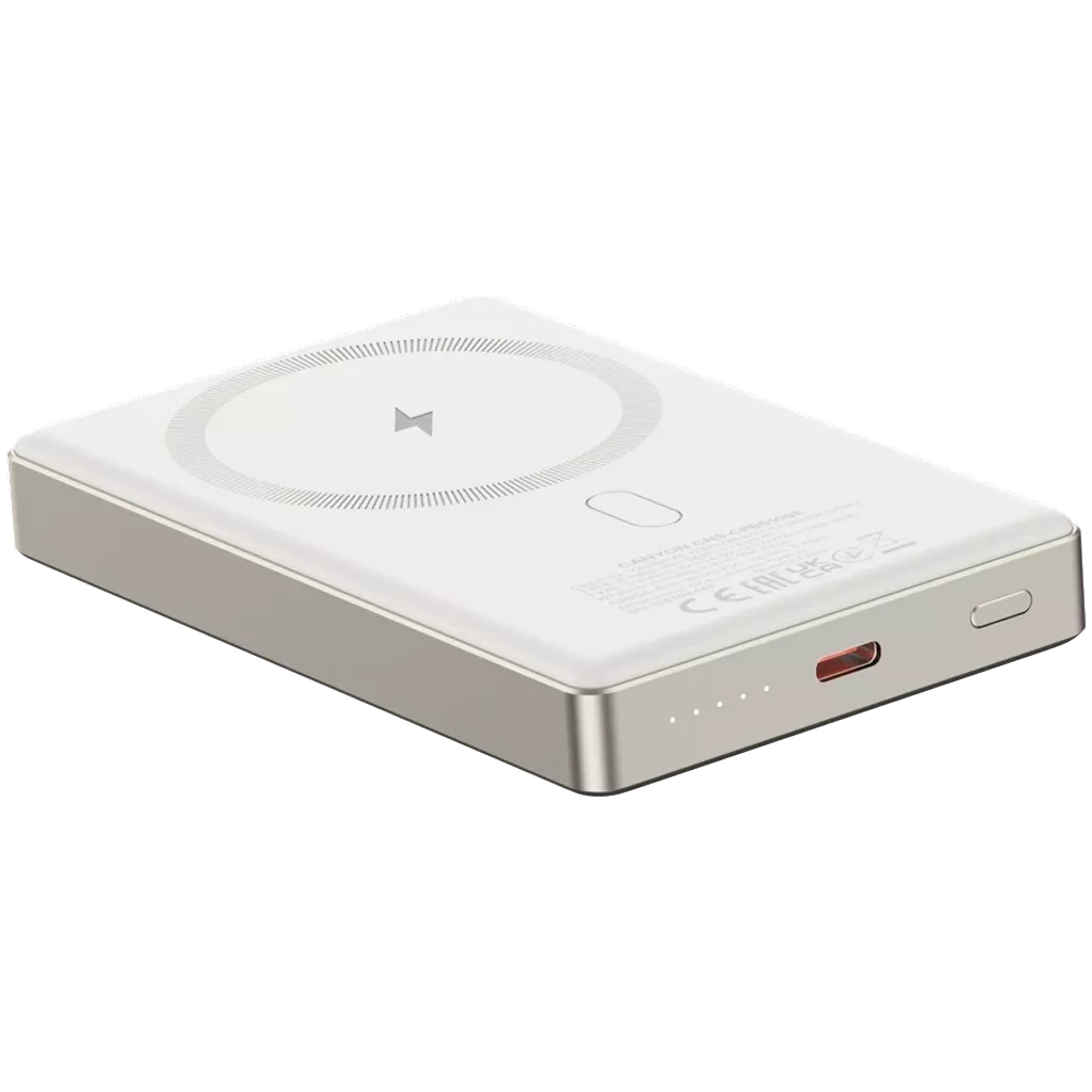 Батарея універсальна Canyon 10000mAh OnPower 510 slim Magsafe PD/20W Beige (CNS-CPB510BE) - фото 5 Батарея універсальна Canyon 10000mAh OnPower 510 slim Magsafe PD/20W Beige (CNS-CPB510BE) - фото 5