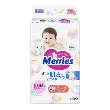 Підгузки Merries розмір M (6-11 кг) 56 шт (4901301418999) - фото 1