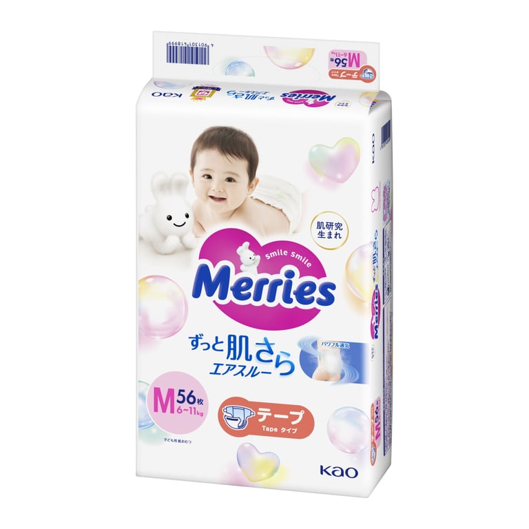 Підгузки Merries розмір M (6-11 кг) 56 шт (4901301418999) - фото 6