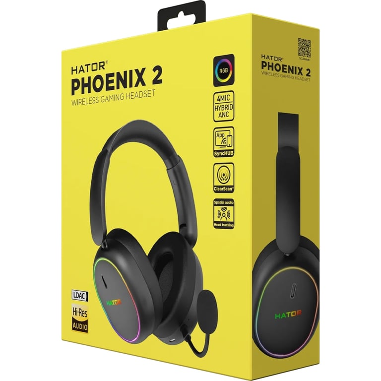 Навушники Hator Phoenix 2 Wireless Hi-Res SyncHUB connection Black (ESH40) - фото 8