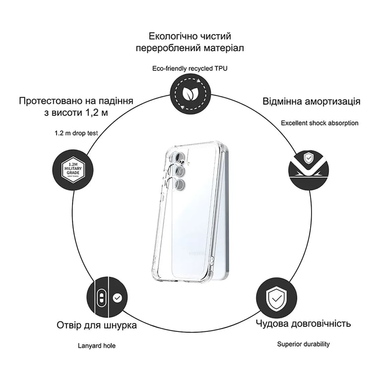 Чохол до мобільного телефона Drobak Acrylic Case with Airbag Samsung Galaxy S24 FE Camera cover (949427) - фото 2