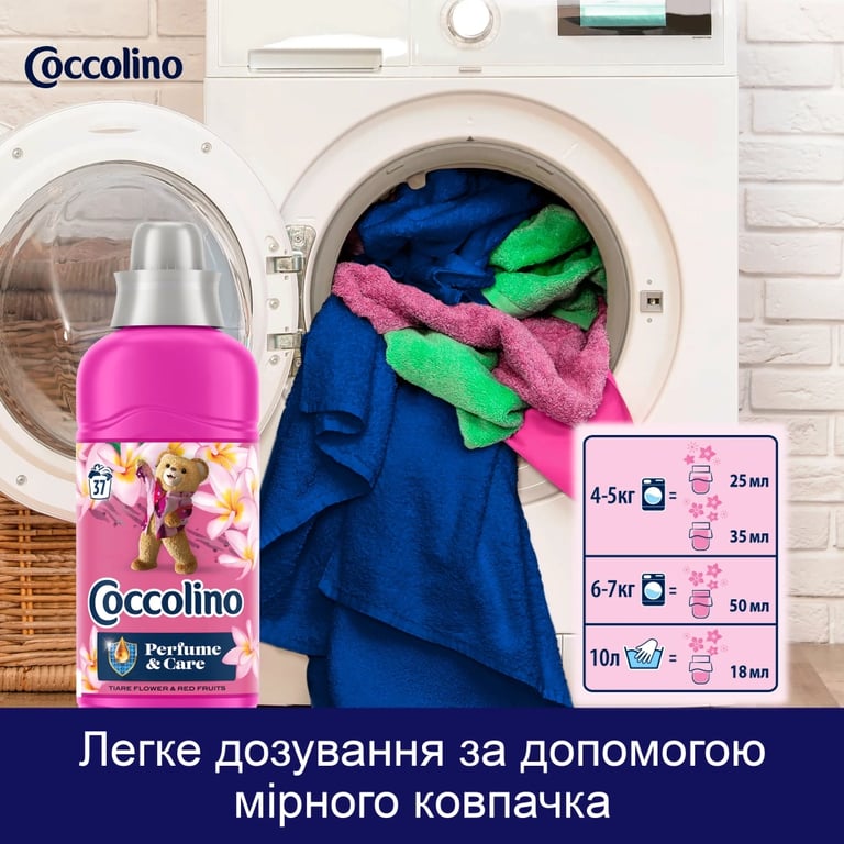 Кондиціонер для білизни Coccolino Perfume & Care Tiare Flower & Red Fruits 925 мл (8720181409653) - фото 7