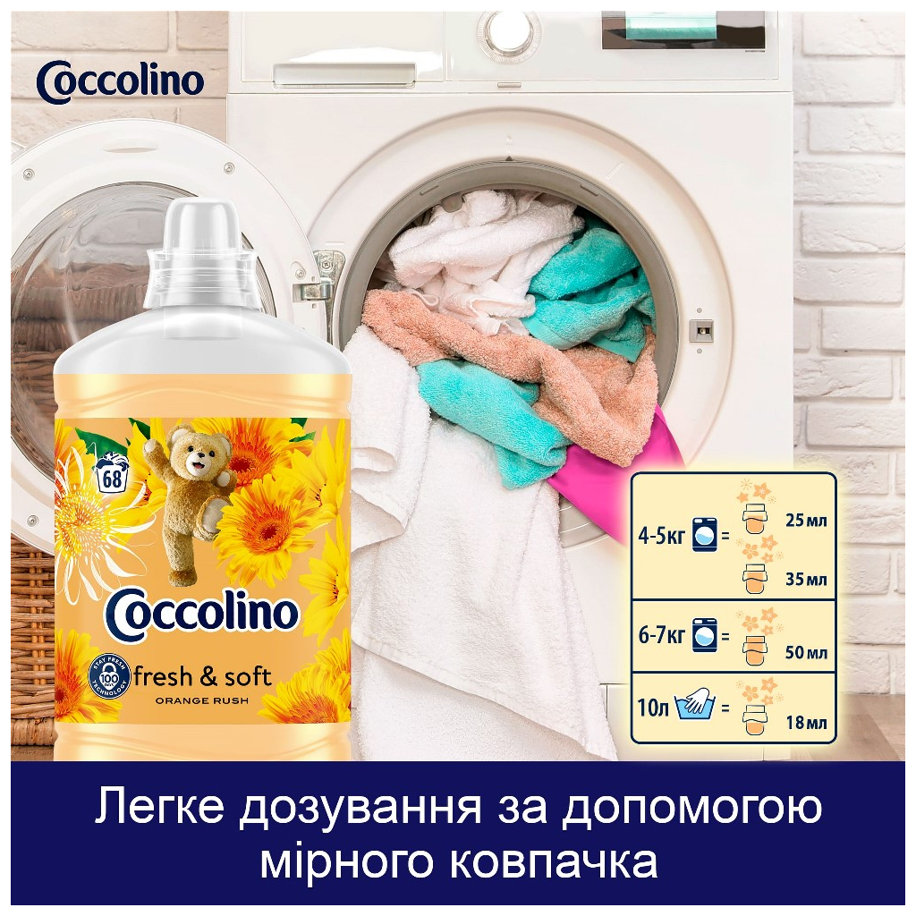 Кондиціонер для білизни Coccolino Fresh & Soft Orange Rush 1.7 л (8720181410659) - фото 8 Кондиціонер для білизни Coccolino Fresh & Soft Orange Rush 1.7 л (8720181410659) - фото 8