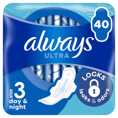Гігієнічні прокладки Always Ultra Day&Night (Розмір 3) 40 шт. (8700216450287) - фото 1