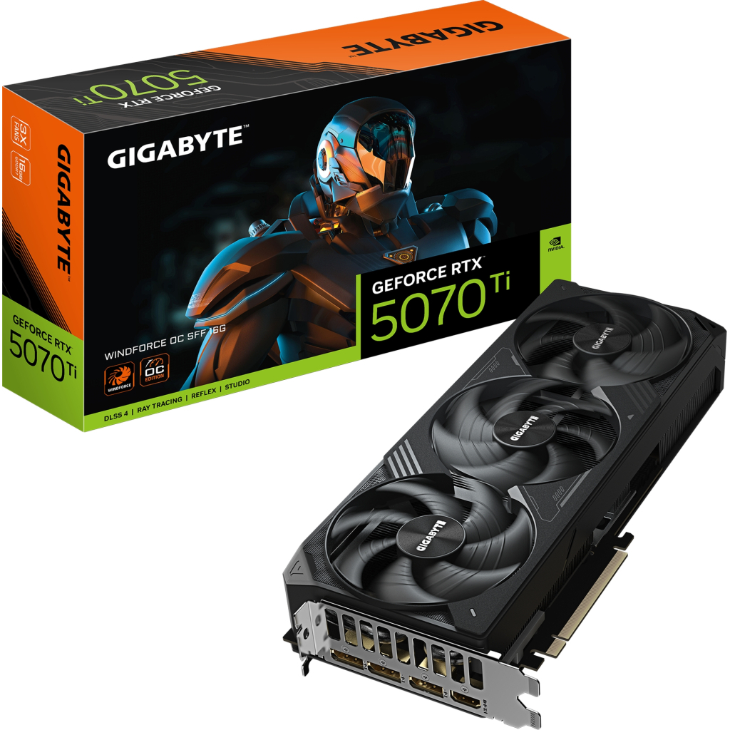 Відеокарта GIGABYTE GeForce RTX5070 Ti 16GB WINDFORCE OC SFF (GV-N507TWF3OC-16GD) - фото 10 Відеокарта GIGABYTE GeForce RTX5070 Ti 16GB WINDFORCE OC SFF (GV-N507TWF3OC-16GD) - фото 10