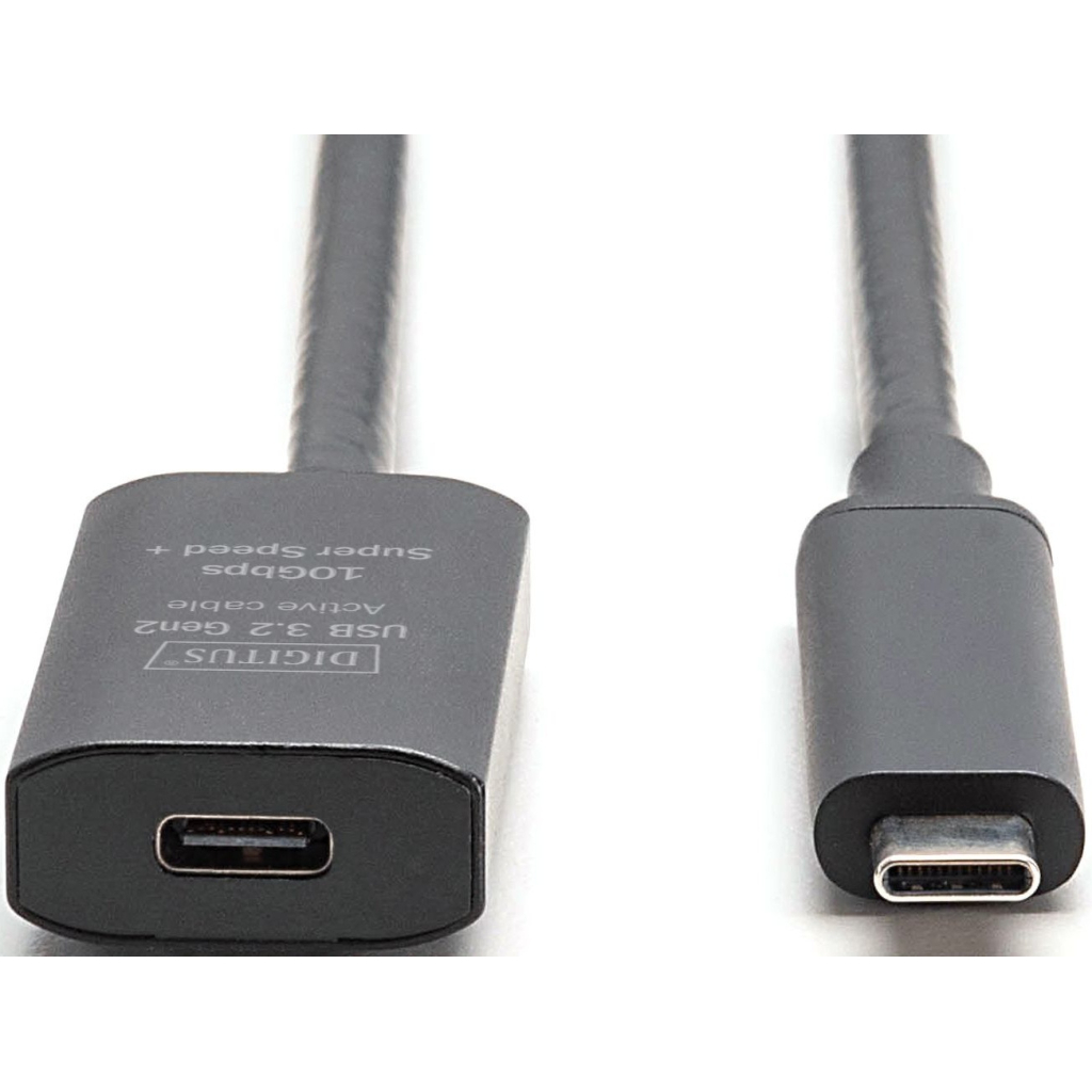 Дата кабель USB-С to USB-C 5.0m M/F USB3.2 Gen2 Active 10G Digitus (DA-73112) - фото 2 Дата кабель USB-С to USB-C 5.0m M/F USB3.2 Gen2 Active 10G Digitus (DA-73112) - фото 2