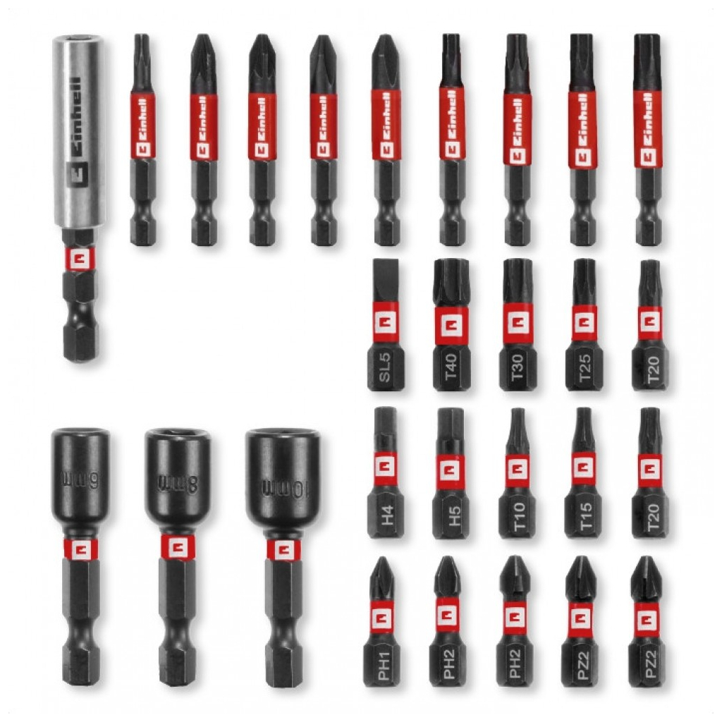 Набір біт Einhell біт і головок, 1/4", 28шт, кейс (108703) - фото 3 Набір біт Einhell біт і головок, 1/4", 28шт, кейс (108703) - фото 3