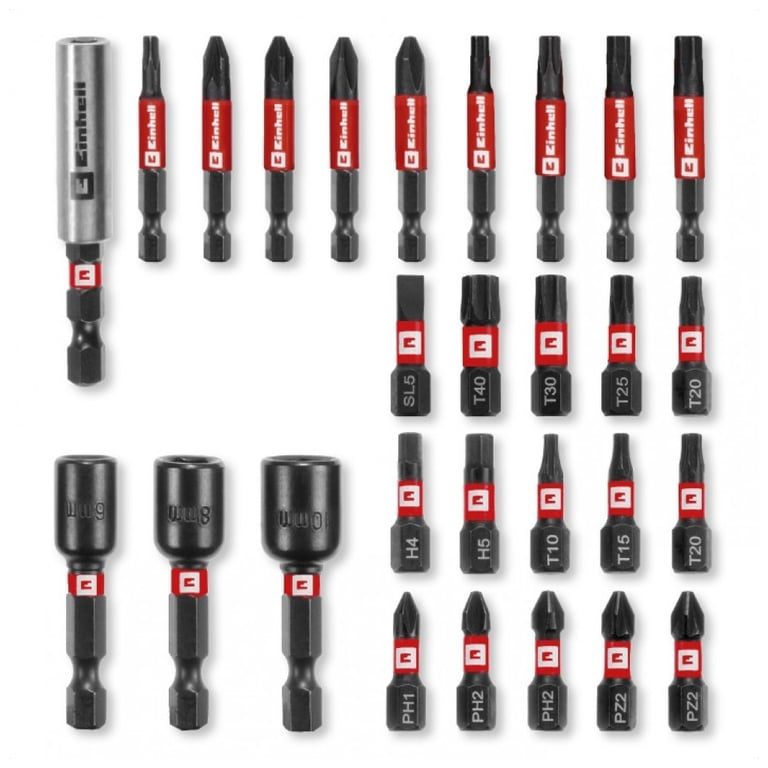 Набір біт Einhell біт і головок, 1/4", 28шт, кейс (108703) - фото 3