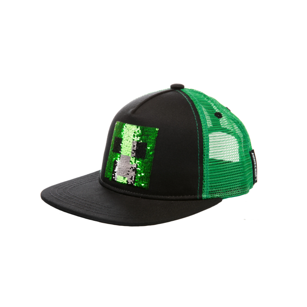 Кепка Jinx Minecraft - Creeper Sequin Youth Snapback Green (JINX-10305) - фото 1 Кепка Jinx Minecraft - Creeper Sequin Youth Snapback Green (JINX-10305) - фото 1