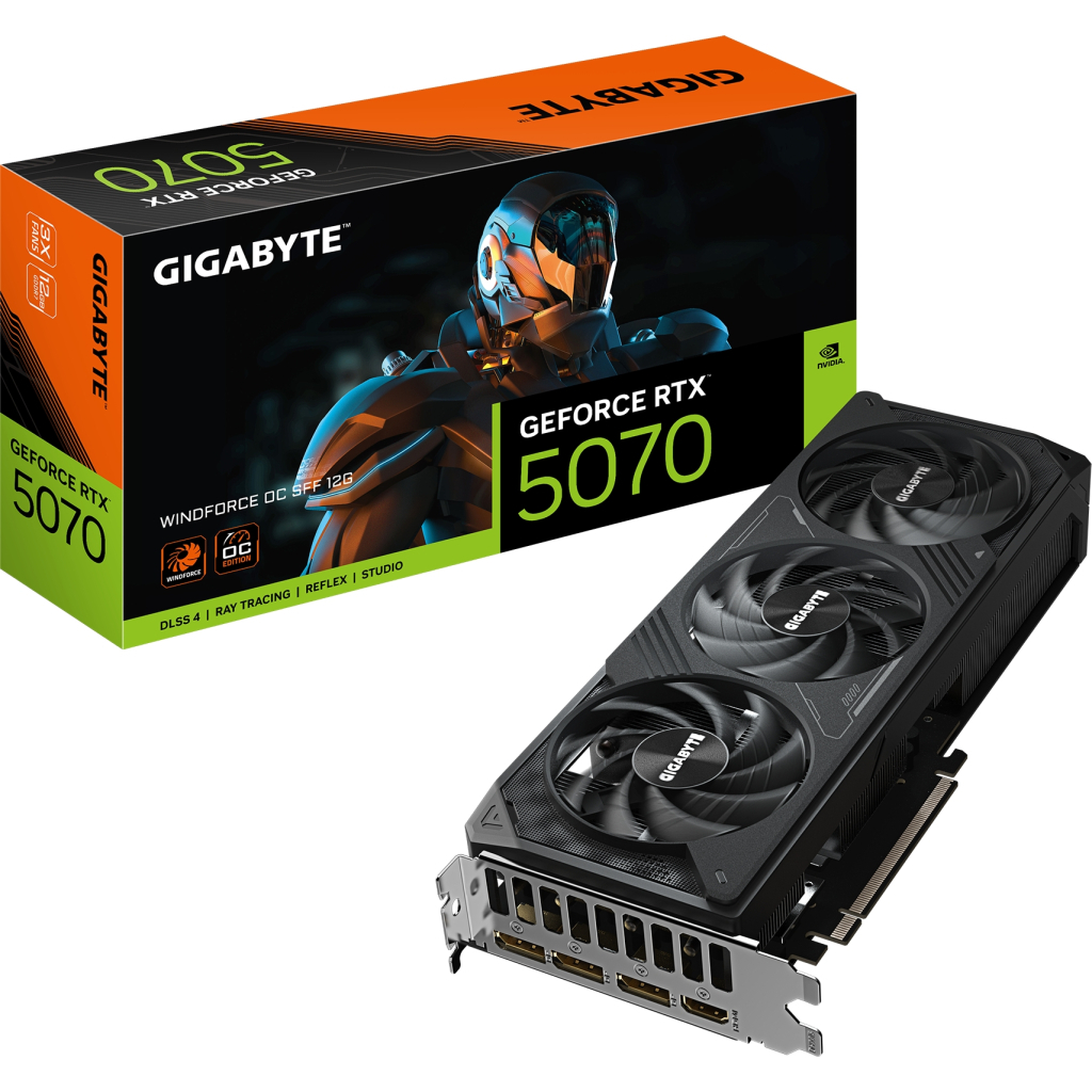 Відеокарта GIGABYTE GeForce RTX5070 12Gb WINDFORCE OC SFF (GV-N5070WF3OC-12GD) - фото 10 Відеокарта GIGABYTE GeForce RTX5070 12Gb WINDFORCE OC SFF (GV-N5070WF3OC-12GD) - фото 10