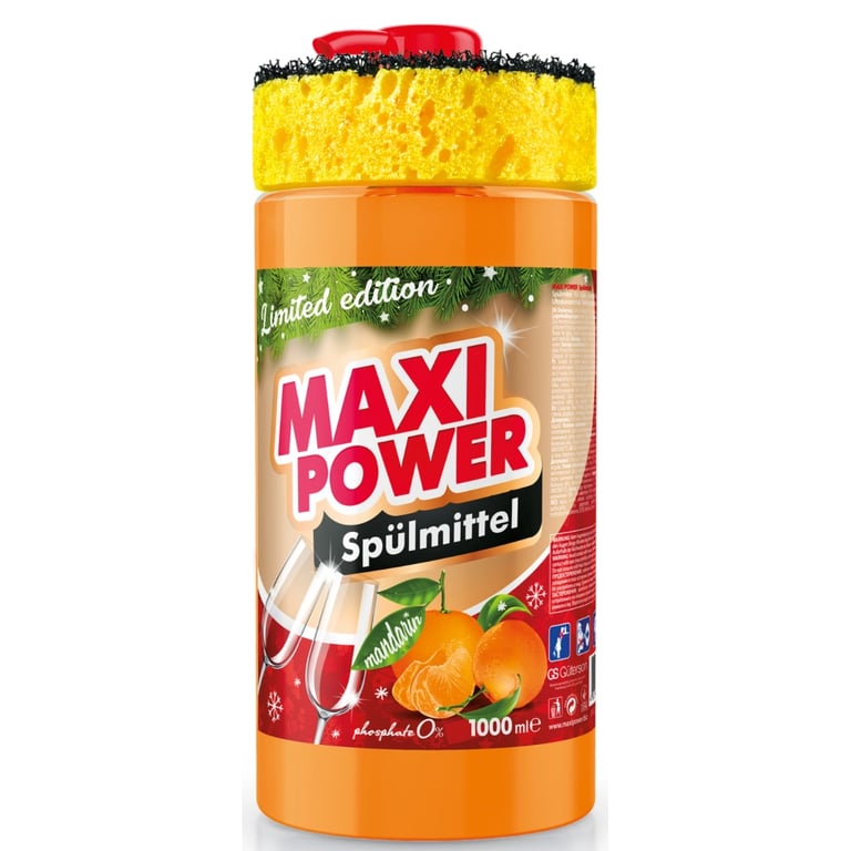 Засіб для ручного миття посуду Maxi Power Мандарин 1 л (4823098413929) - фото 1