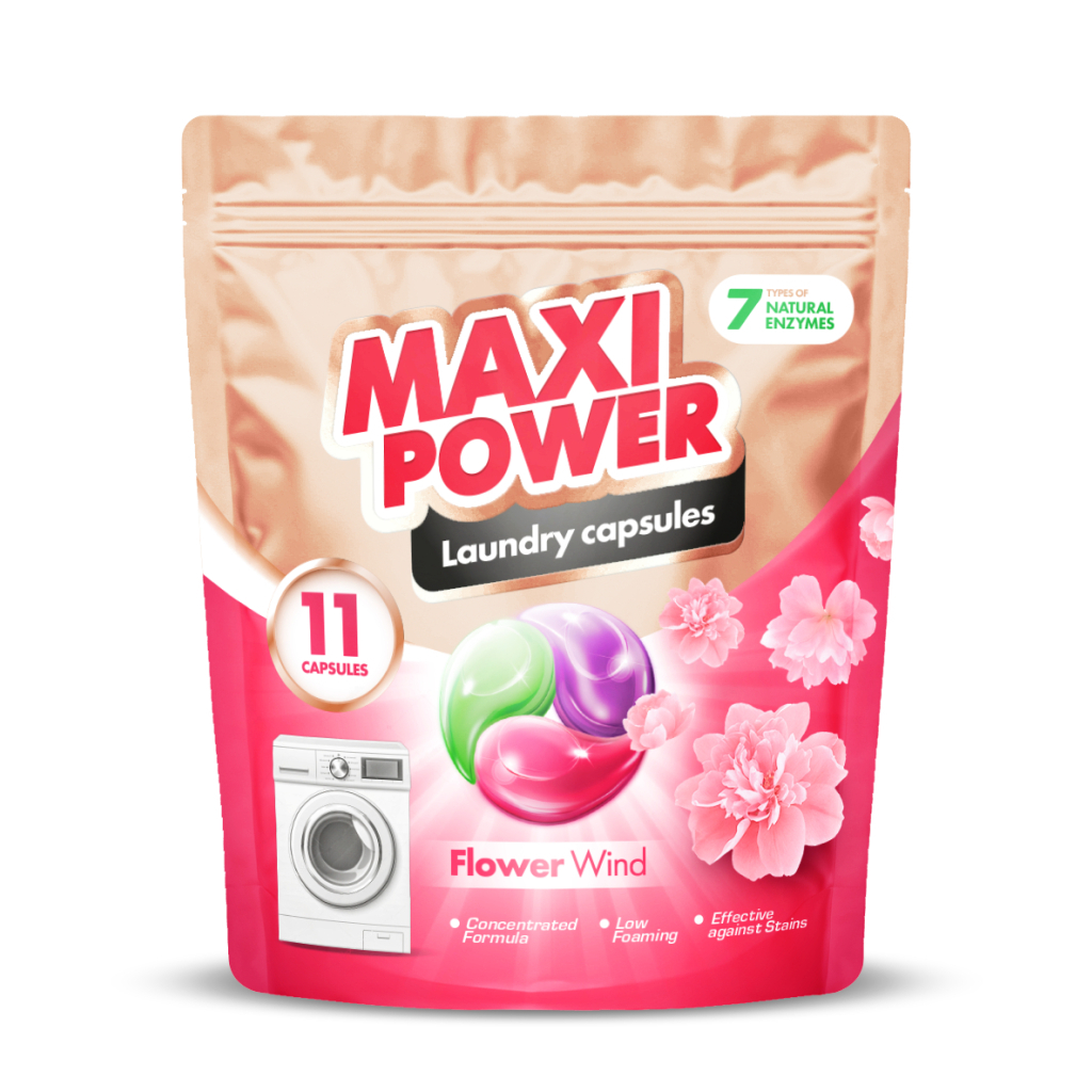 Капсули для прання Maxi Power Flower Wind 11 шт. (4823098414988) - фото 1
