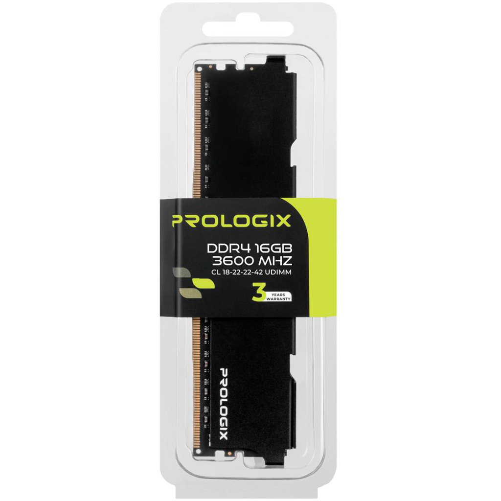 Модуль пам'яті для комп'ютера DDR4 16GB 3600 MHz Black Prologix (PRO16GB3600B4) - фото 4 Модуль пам'яті для комп'ютера DDR4 16GB 3600 MHz Black Prologix (PRO16GB3600B4) - фото 4