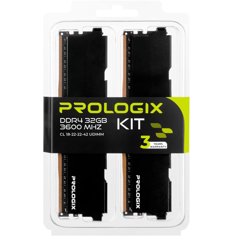 Модуль пам'яті для комп'ютера DDR4 32GB (2x16GB) 3600 MHz Black Prologix (PRO32GB3600B4K) - фото 6