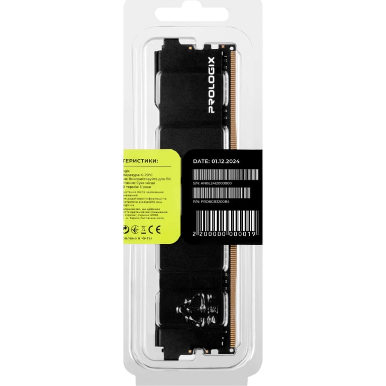 Модуль пам'яті для комп'ютера DDR4 8GB 3200 MHz Black Prologix (PRO8GB3200B4) - фото 5