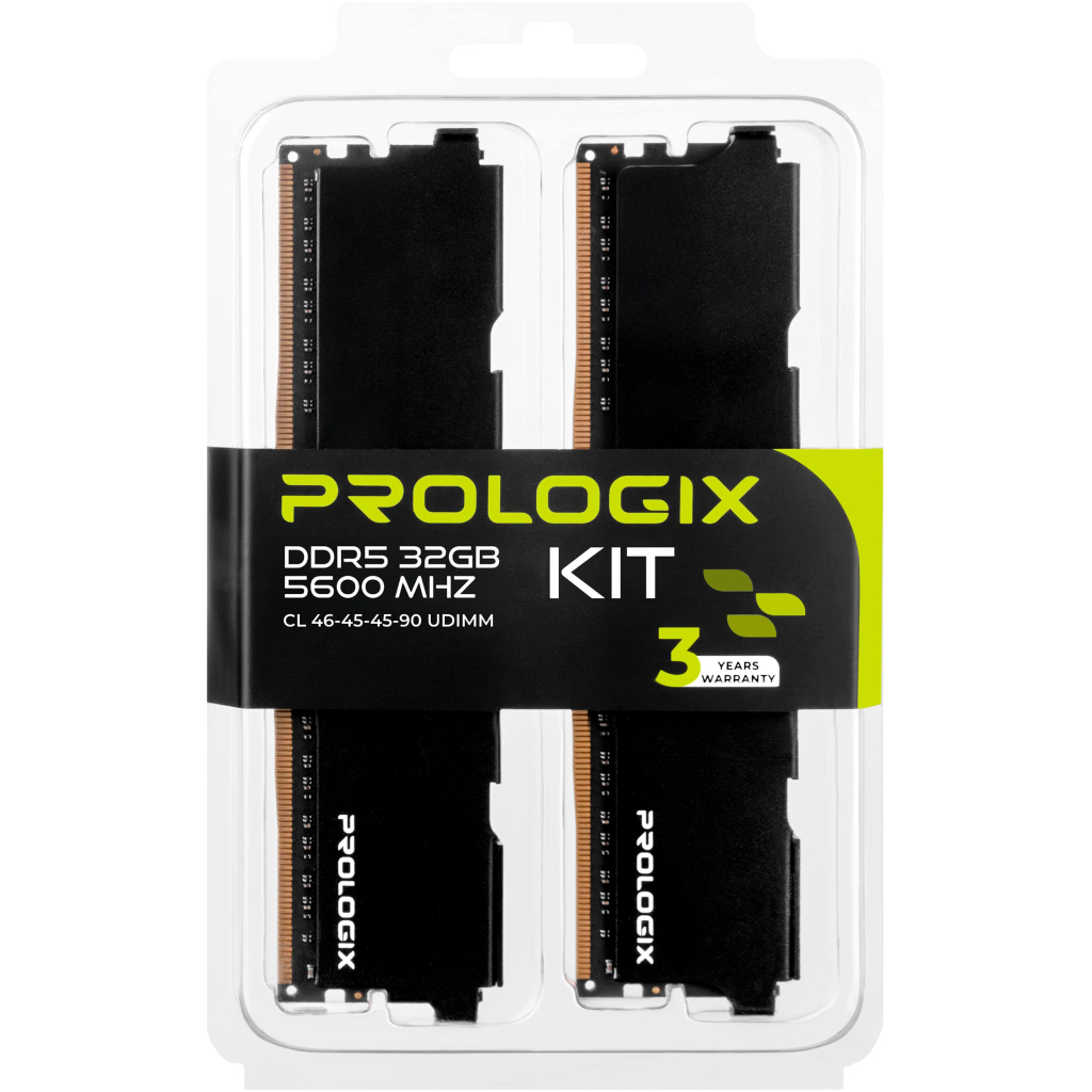 Модуль пам'яті для комп'ютера DDR5 32GB (2x16GB) 5600 MHz Black Prologix (PRO32GB5600B5K) - фото 6 Модуль пам'яті для комп'ютера DDR5 32GB (2x16GB) 5600 MHz Black Prologix (PRO32GB5600B5K) - фото 6