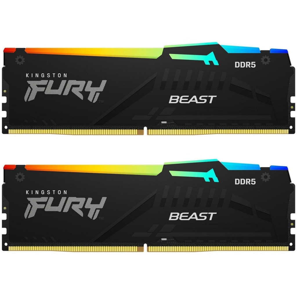Модуль пам'яті для комп'ютера DDR5 32GB (2x16GB) 6000 MHz Beast RGB Kingston Fury (ex.HyperX) (KF560C36BBE2AK2-32) - фото 1