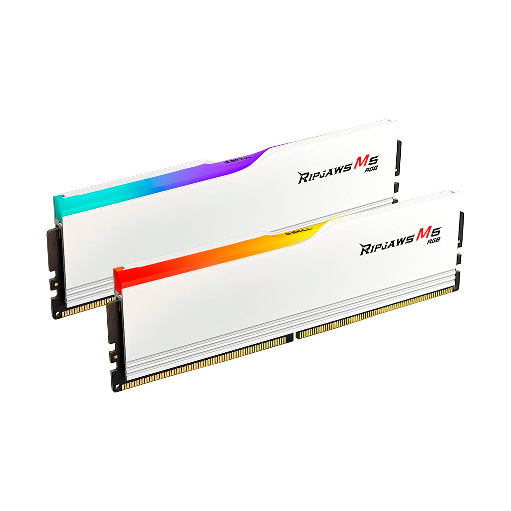 Модуль пам'яті для комп'ютера DDR5 64GB (2x32GB) 6000 MHz Ripjaws M5 RGB Matte White G.Skill (F5-6000J3238G32GX2-RM5RW) - фото 2 Модуль пам'яті для комп'ютера DDR5 64GB (2x32GB) 6000 MHz Ripjaws M5 RGB Matte White G.Skill (F5-6000J3238G32GX2-RM5RW) - фото 2