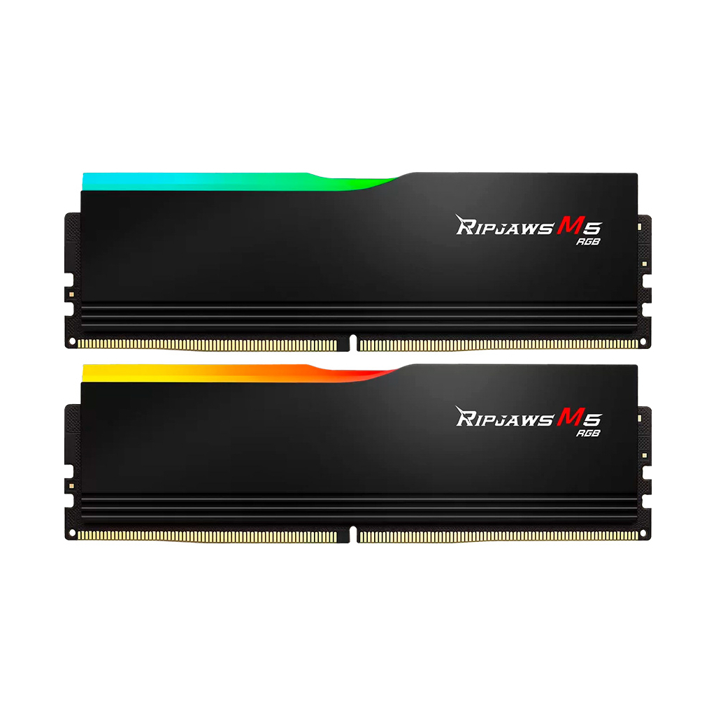 Модуль пам%27яті для комп%27ютера DDR5 64GB (2x32GB) 6400 MHz Ripjaws M5 RGB Matte Black G.Skill (F5-6400J3239G32GX2-RM5RK) Модуль пам%27яті для комп%27ютера DDR5 64GB (2x32GB) 6400 MHz Ripjaws M5 RGB Matte Black G.Skill (F5-6400J3239G32GX2-RM5RK)
