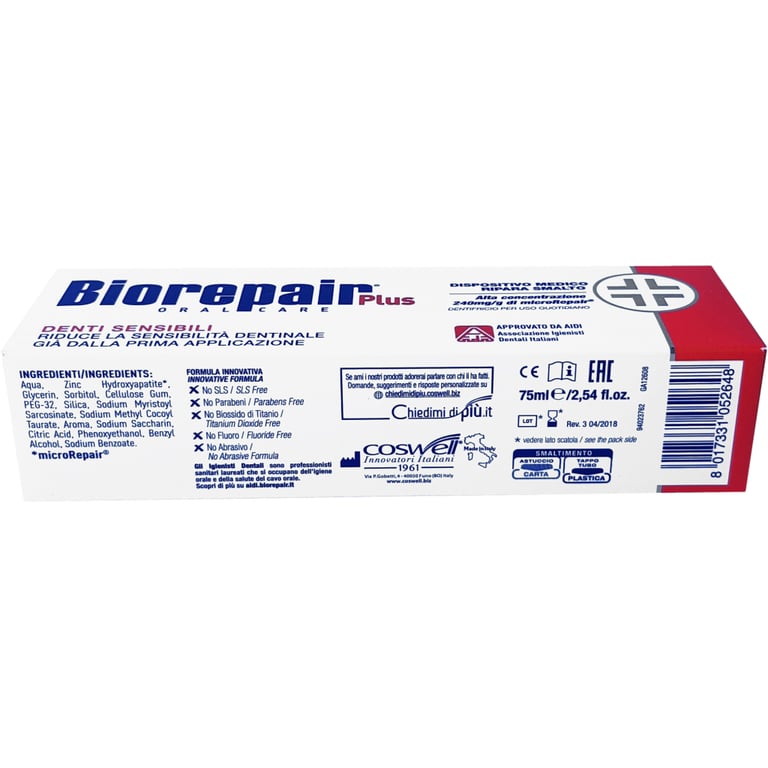Зубна паста Biorepair Plus Професійне позбавлення чутливості 75 мл (8017331052648) - фото 2