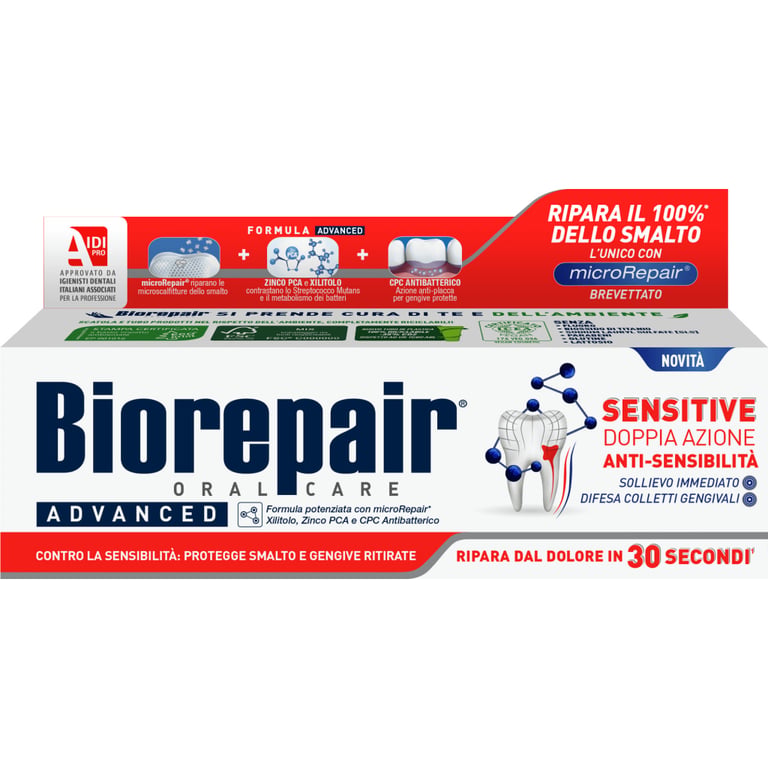 Зубна паста Biorepair Позбавлення чутливості Подвійна дія 75 мл (8017331077849) - фото 1