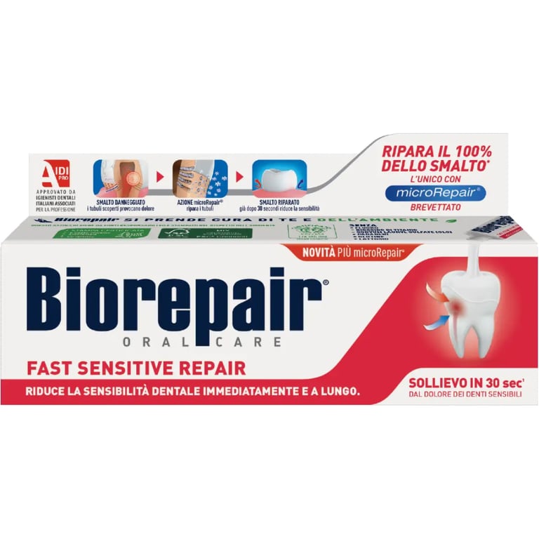 Зубна паста Biorepair Швидке позбавлення від чутливості 75 мл (8017331048443/8017331095416) - фото 1