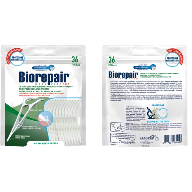 Флос-зубочистки Biorepair Насичені гідроксиапатитом 36 шт. (8017331060056) - фото 2