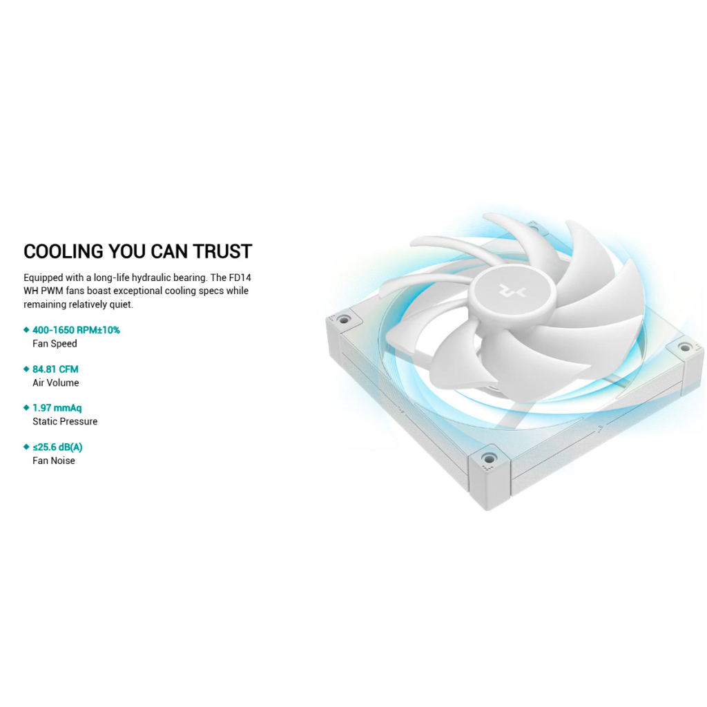 Кулер до корпусу Deepcool FD14 WH - фото 11 Кулер до корпусу Deepcool FD14 WH - фото 11