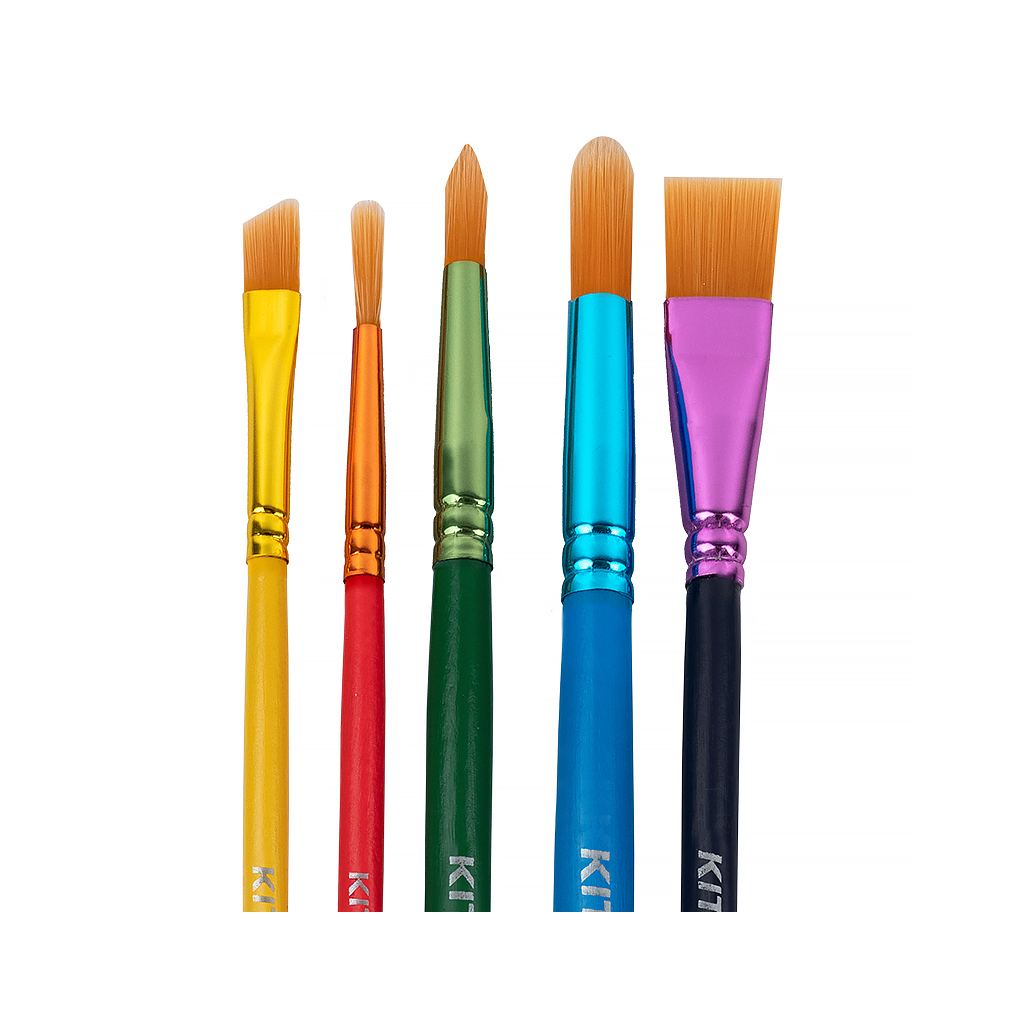 Пензлик для малювання Kite Classic набір із 5-ти пензлів синтетика 1, 4, 5, 6, 10 (K-332) - фото 3 Пензлик для малювання Kite Classic набір із 5-ти пензлів синтетика 1, 4, 5, 6, 10 (K-332) - фото 3