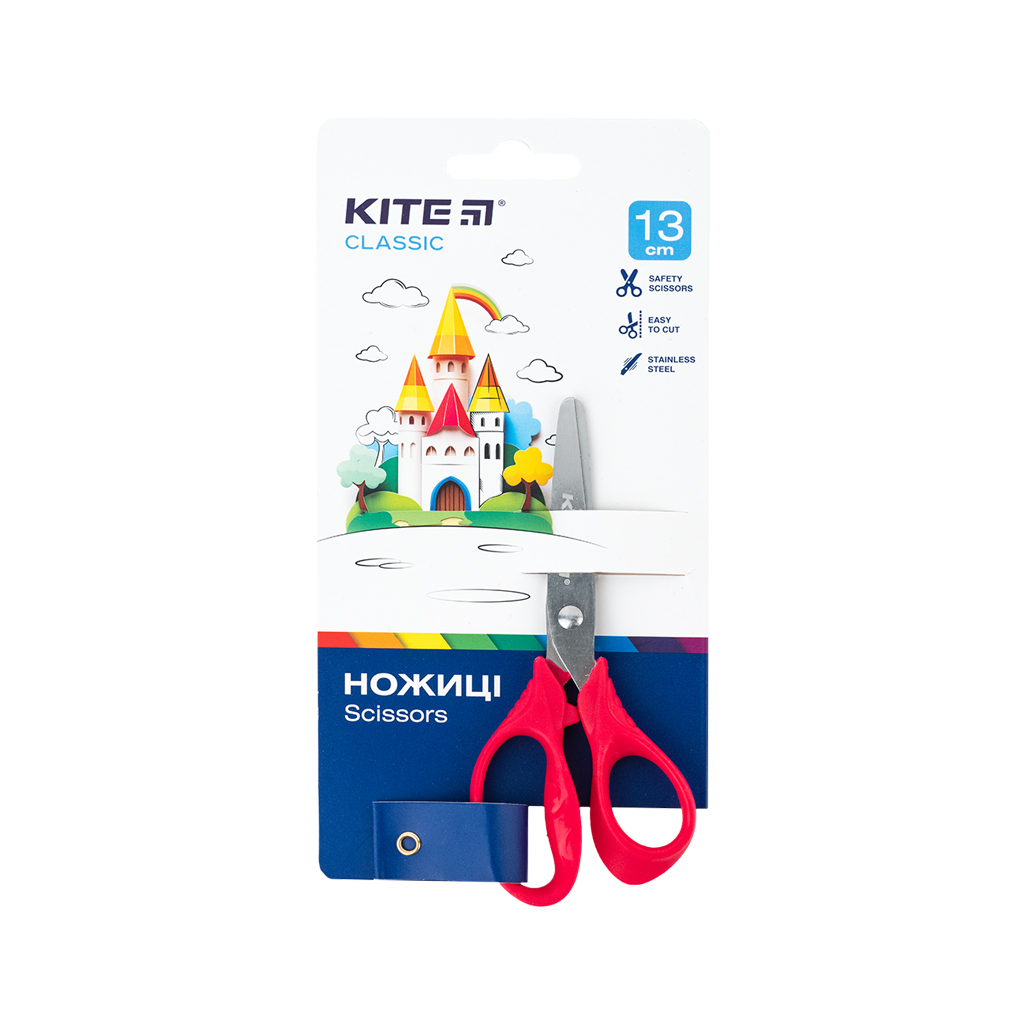 Ножиці Kite дитячі Classic червоний 13 см (K-122-1) Ножиці Kite дитячі Classic червоний 13 см (K-122-1)