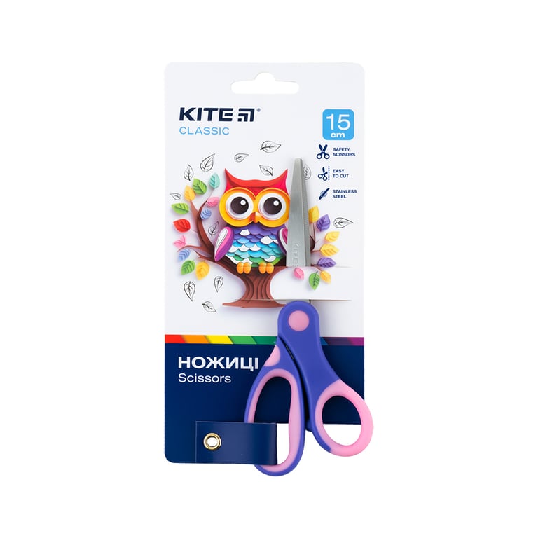 Ножиці Kite дитячі Classic блакитний-рожевий 15 см (K-126-1) - фото 1