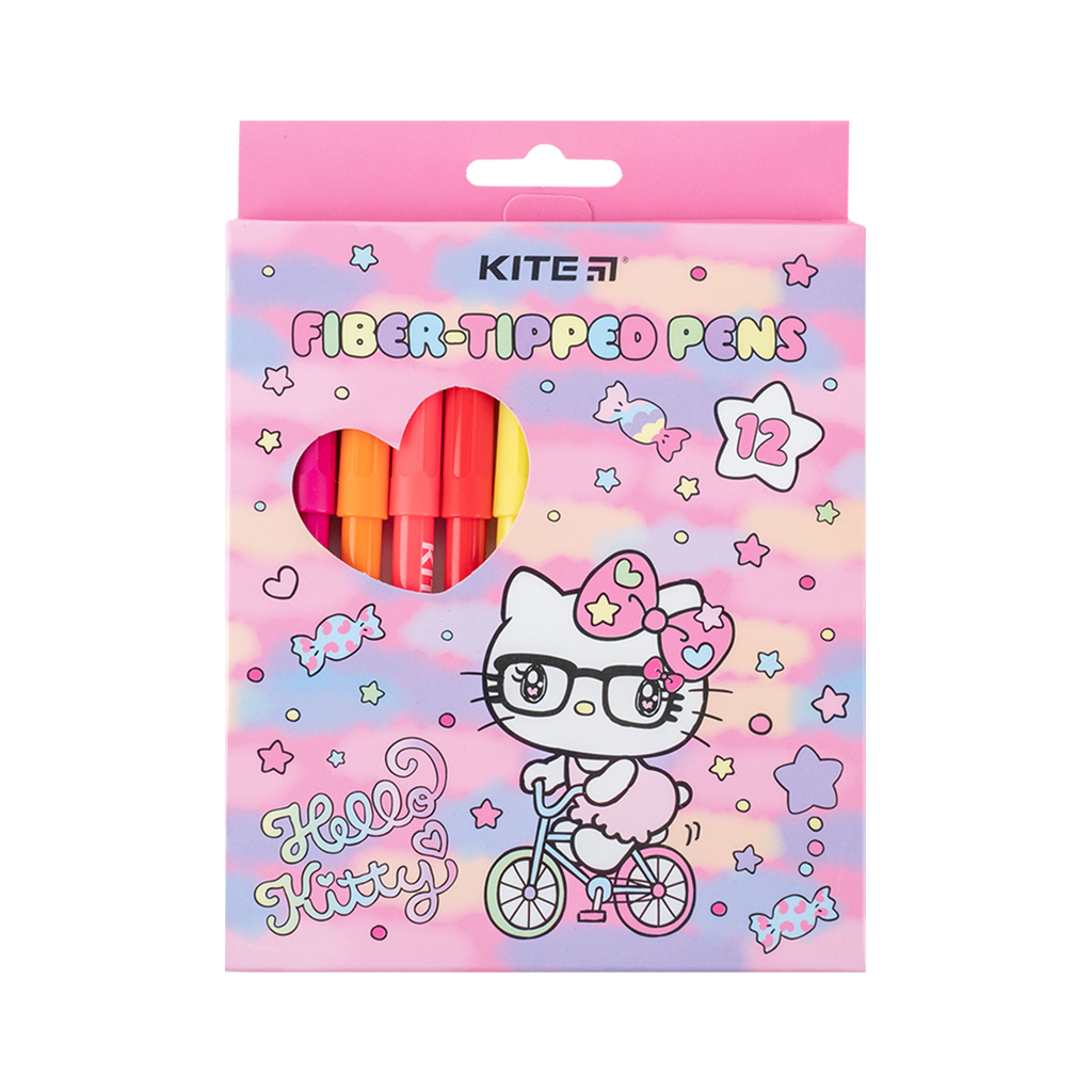 Фломастери Kite Hello Kitty 12 кольорів (HK24-447) Фломастери Kite Hello Kitty 12 кольорів (HK24-447)