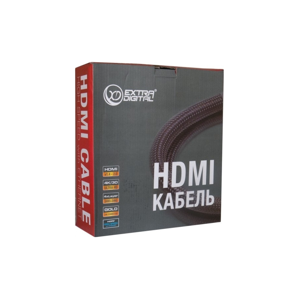 Кабель мультимедійний HDMI M to HDMI M 10.0m V2.0 4K Extradigital (KBH1881) - фото 4 Кабель мультимедійний HDMI M to HDMI M 10.0m V2.0 4K Extradigital (KBH1881) - фото 4