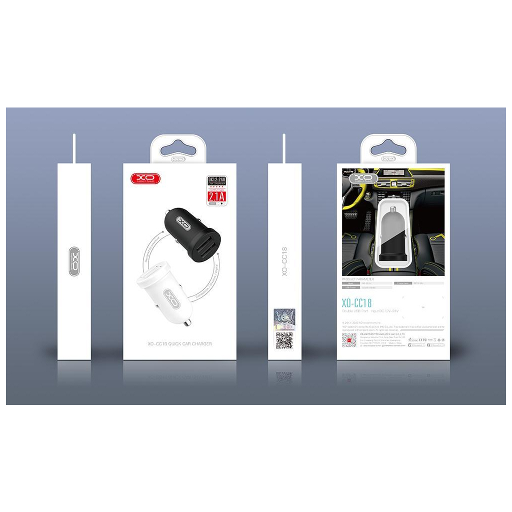 Зарядний пристрій XO CC18 2.1A/2 USB Black (XO-CC18-BK) - фото 4 Зарядний пристрій XO CC18 2.1A/2 USB Black (XO-CC18-BK) - фото 4