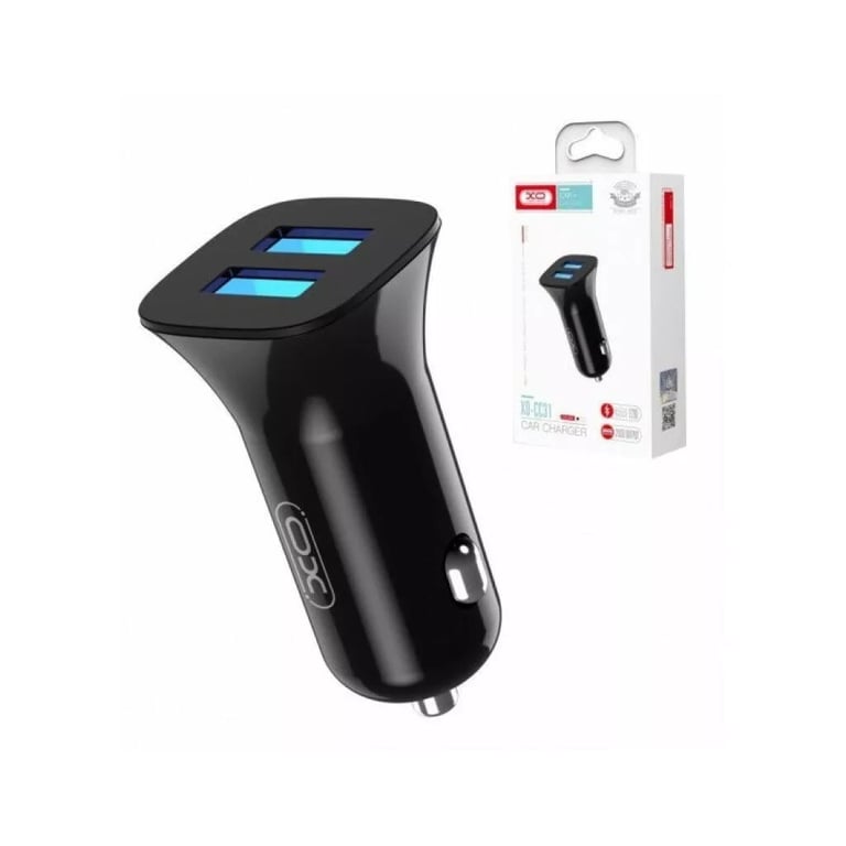 Зарядний пристрій XO CC31 2.4A/2 USB Black (XO-СC31-BK) - фото 1