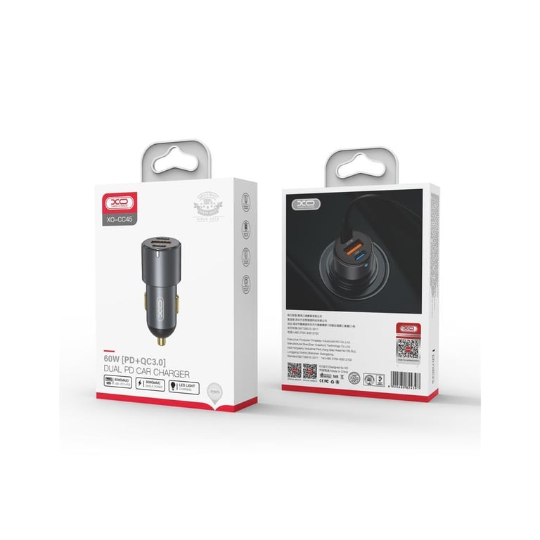 Зарядний пристрій XO CC45 1 USB QC 3.0 + 2 Type-C PD (60W) Black (XO-CC45-BK) - фото 6