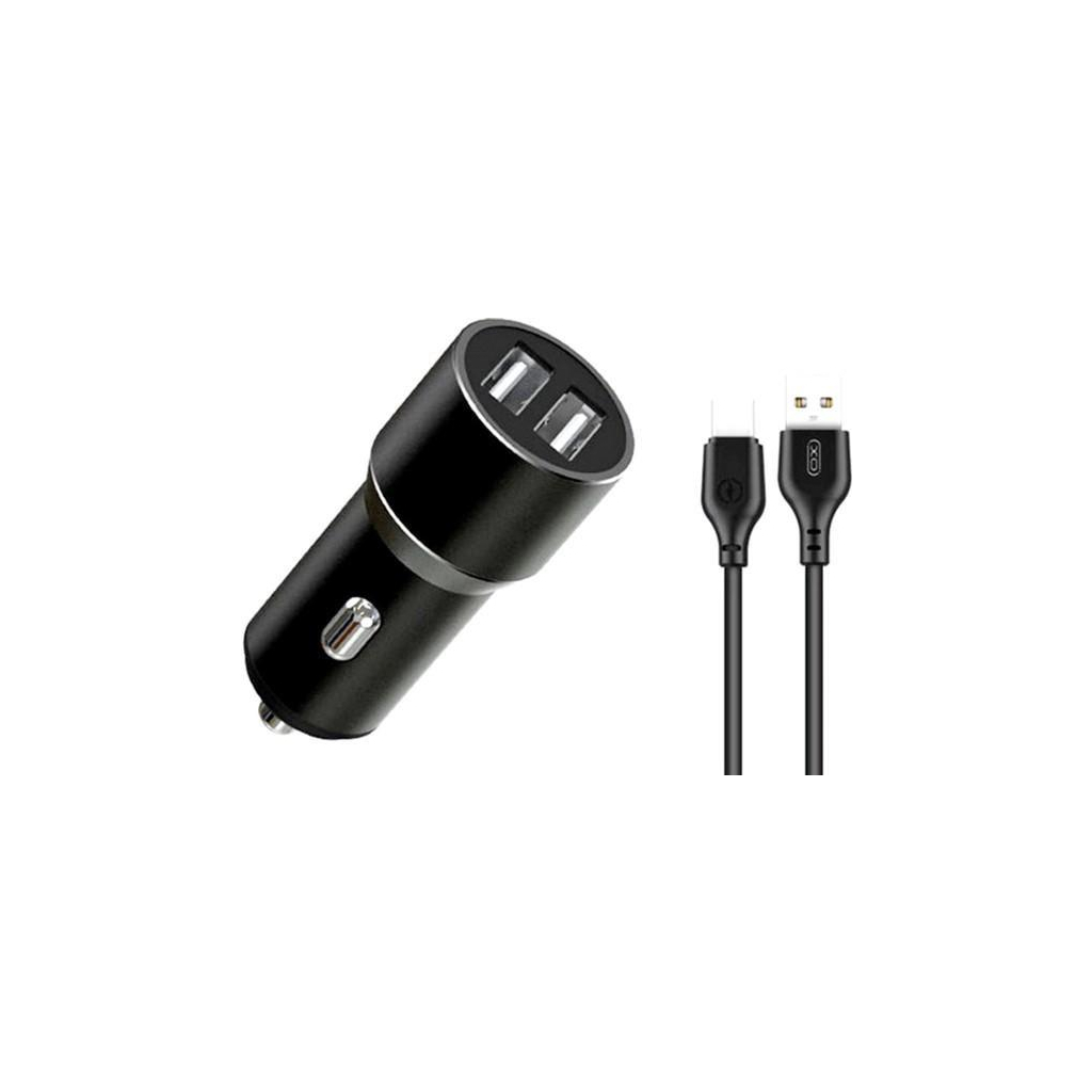 Зарядний пристрій XO TZ09 2.4A/2 USB + cable Type-C Black (XO-TZ09T-BK) Зарядний пристрій XO TZ09 2.4A/2 USB + cable Type-C Black (XO-TZ09T-BK)