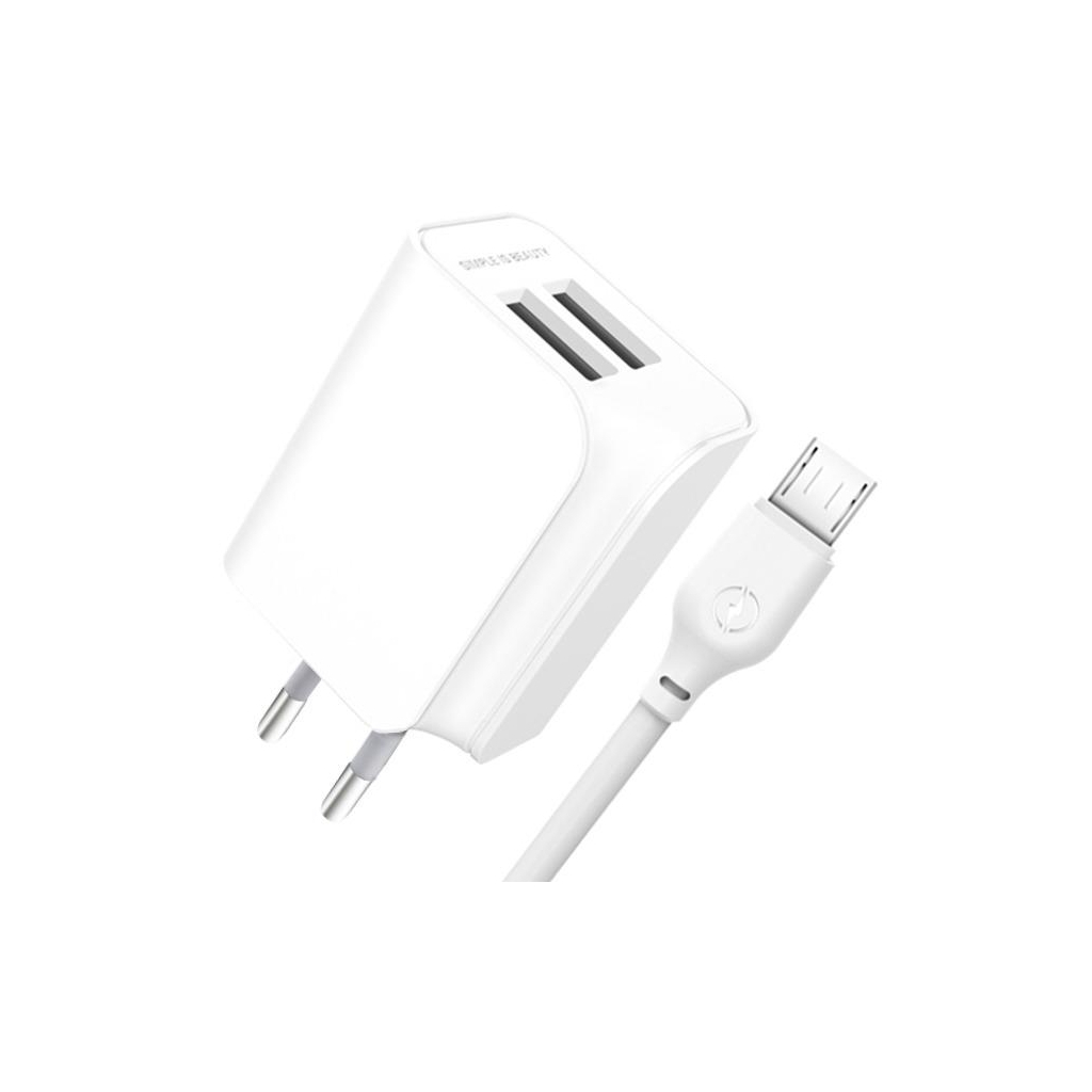 Зарядний пристрій XO L35D 2 USB 2.1A cable microUSB (XO-L35-MCR) - фото 1 Зарядний пристрій XO L35D 2 USB 2.1A cable microUSB (XO-L35-MCR) - фото 1