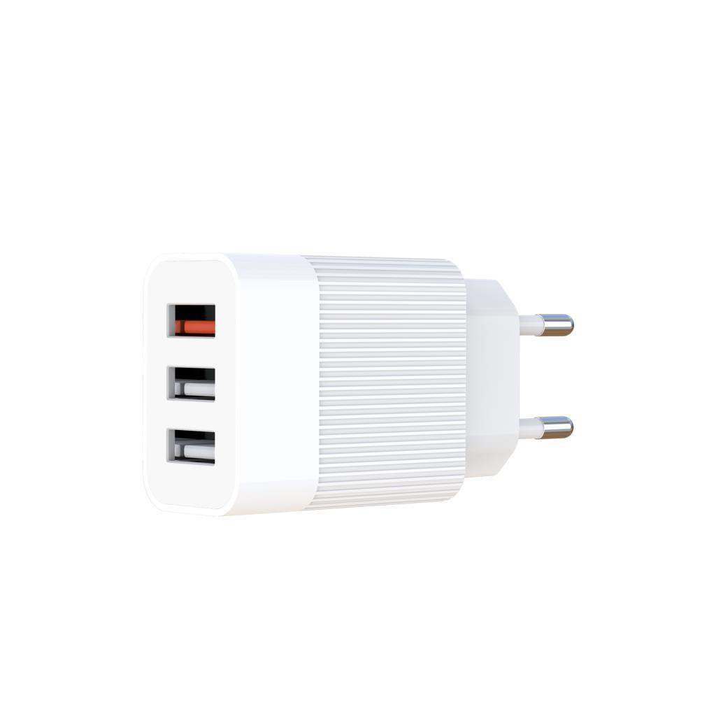 Зарядний пристрій XO QC 3.0 L72 30W (18W/1USB + 2.4A/2 USB) + cable Lightning White (XO-L72i-WH) - фото 4 Зарядний пристрій XO QC 3.0 L72 30W (18W/1USB + 2.4A/2 USB) + cable Lightning White (XO-L72i-WH) - фото 4