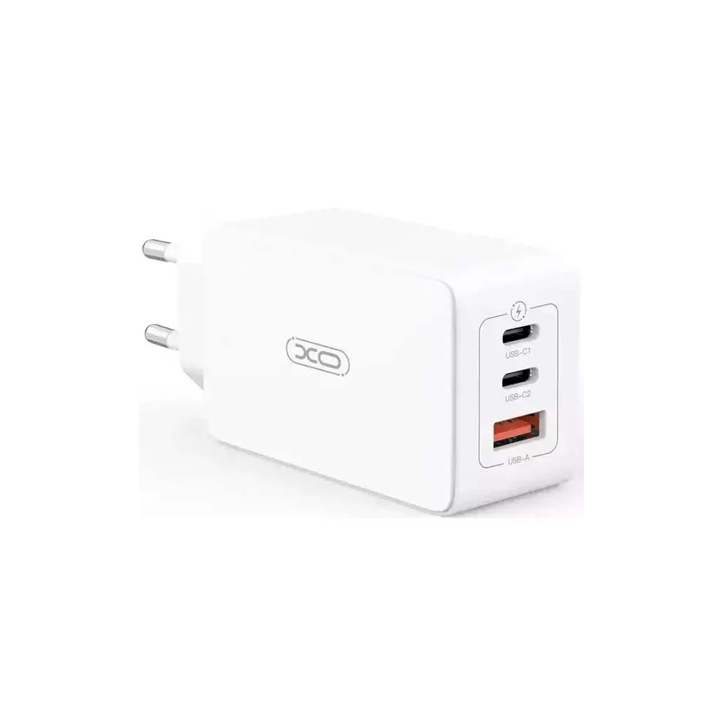 Зарядний пристрій XO CE13 PD65W GaN (2Type-C/1USB) White (XO-CE13-WH) Зарядний пристрій XO CE13 PD65W GaN (2Type-C/1USB) White (XO-CE13-WH)